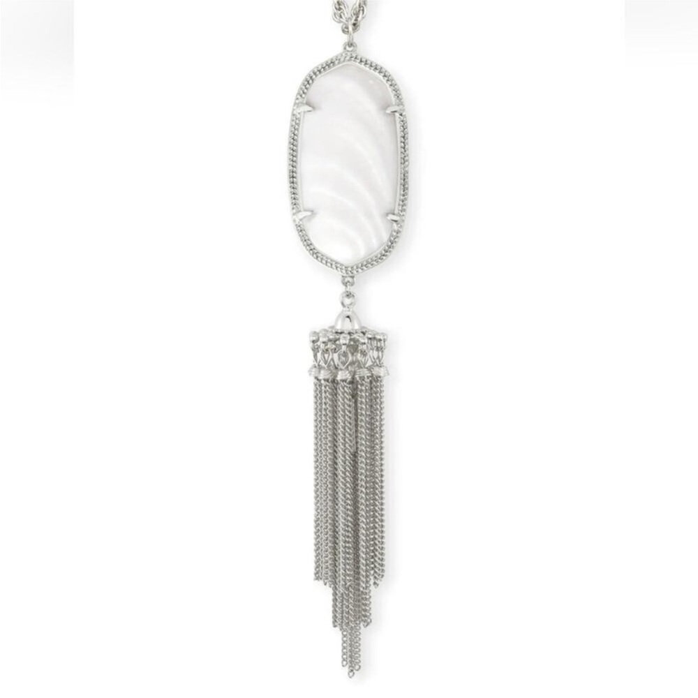 Kendra Scott Rayne tassel necklace: Silver and White